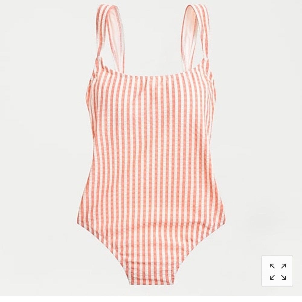 J Crew Bow-strap onepiece swimsuit suckered stripe